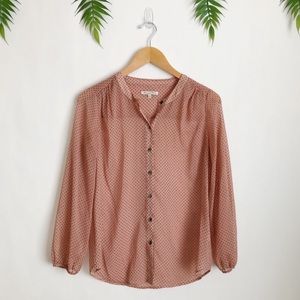 Broadway & Broome • Blush Pink Polka Dot Blouse